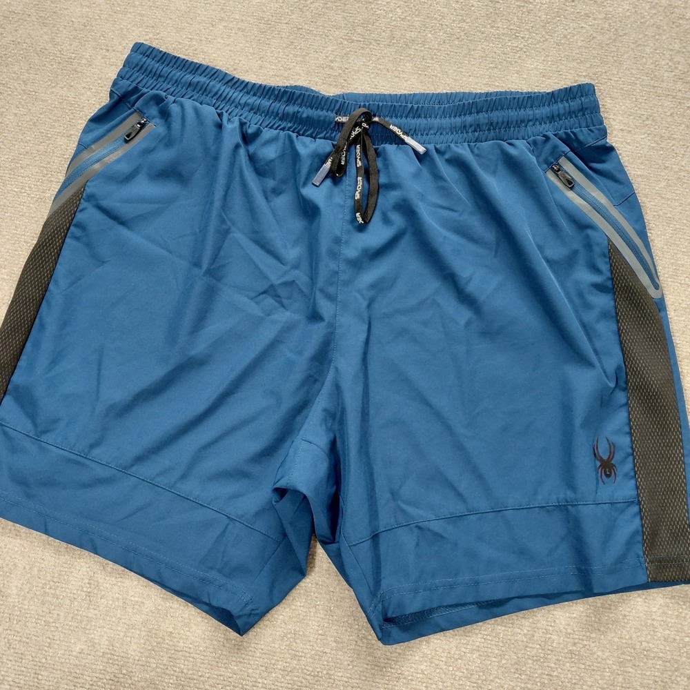 Spyder Shorts Mens 2XL Dark Navy Blue Performance Proweb Stretch Active Running